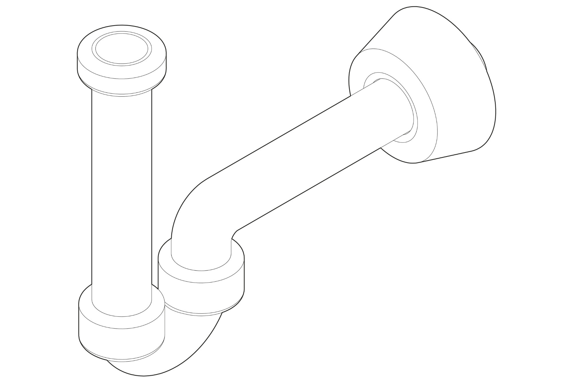 Ersatzteil, Siphon, G 1 1/4, Kunststoff weiss, waagerechter Abgang 9510950492