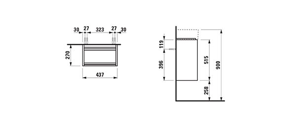 Laufen WTU LANI 270x437x515 1 Tuer Scharn. li integ. Griffleiste f.WT H815335 verkgr H4039011122661 Laufen WTU LANI 270x437x515 1 Tuer Scharn. li integ. Griffleiste f.WT H815335 verkgr H4039011122661