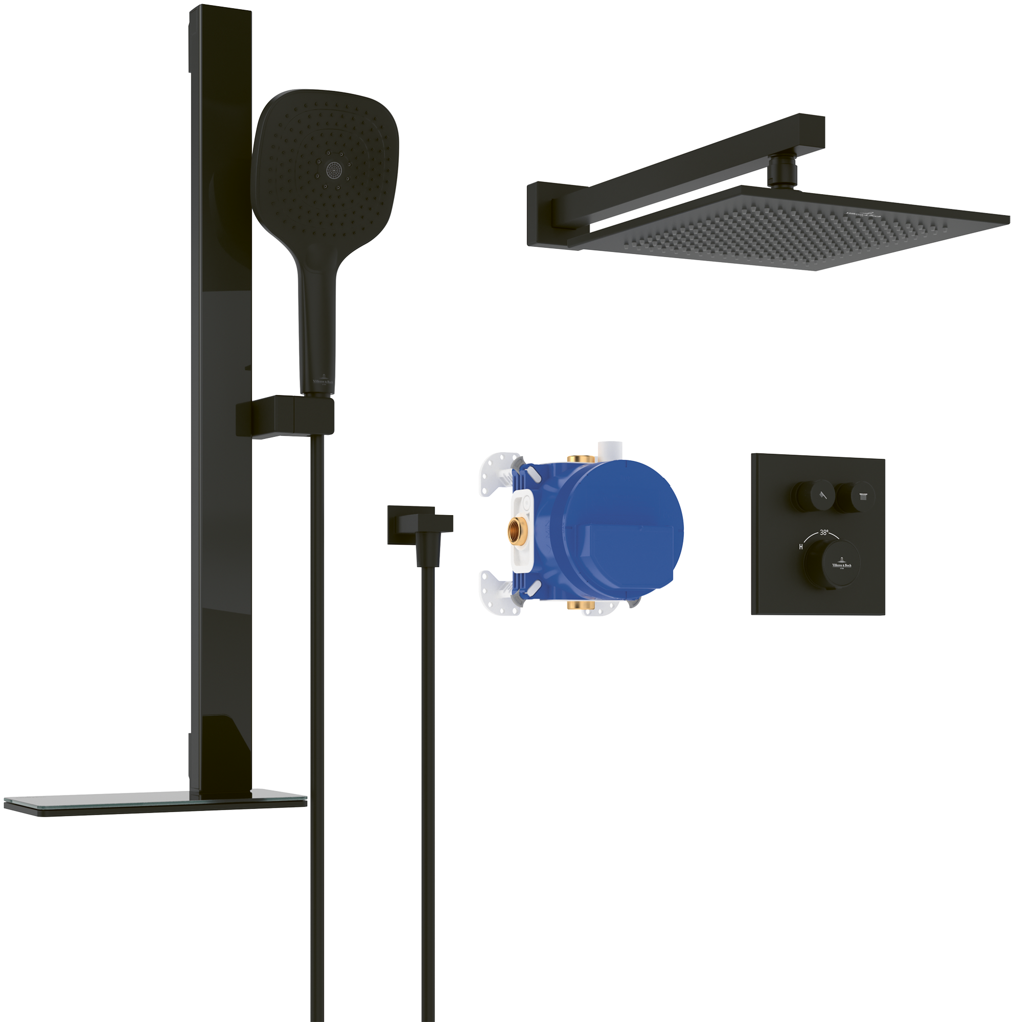 Villeroy Boch Duschsys Universal Taps TVZ000104000 325x586x1221mm Ru. Matt Black TVZ000104000K5 Villeroy Boch Duschsys Universal Taps TVZ000104000 325x586x1221mm Ru. Matt Black TVZ000104000K5