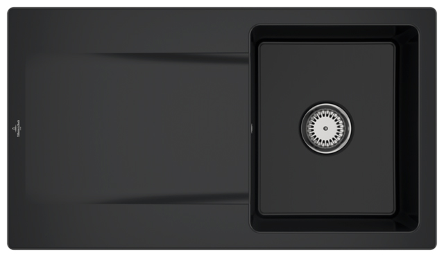 Villeroy Boch EB-SP Siluet 50 900x510mm Ablgarn. IB reversibel aus TitanCeram Ebony cplus 333501S5