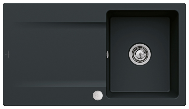 Villeroy Boch EB-SP Siluet 50 900x510mm Exc-Garn. IB reversibel aus TitanCeram Ebony cplus 333502S5