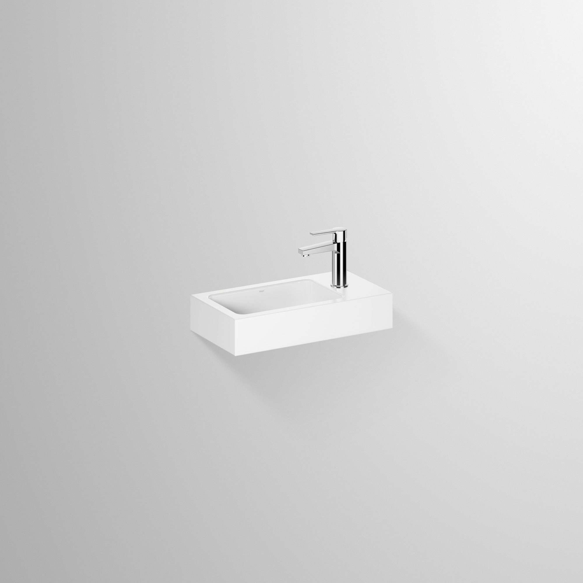 Alape SET.WT.XS500H.L 0639001 Weiss, Armatur chrom 0639001000