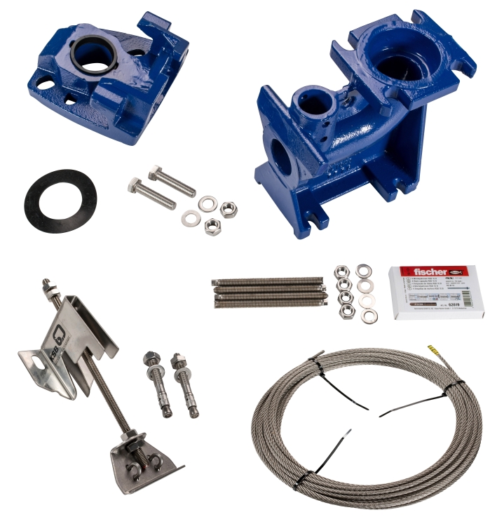 KSB Flanschkruemmer mit Fuss,DN 50 Seilfuehrung ET 4,5m, schraege Halterung 39022200