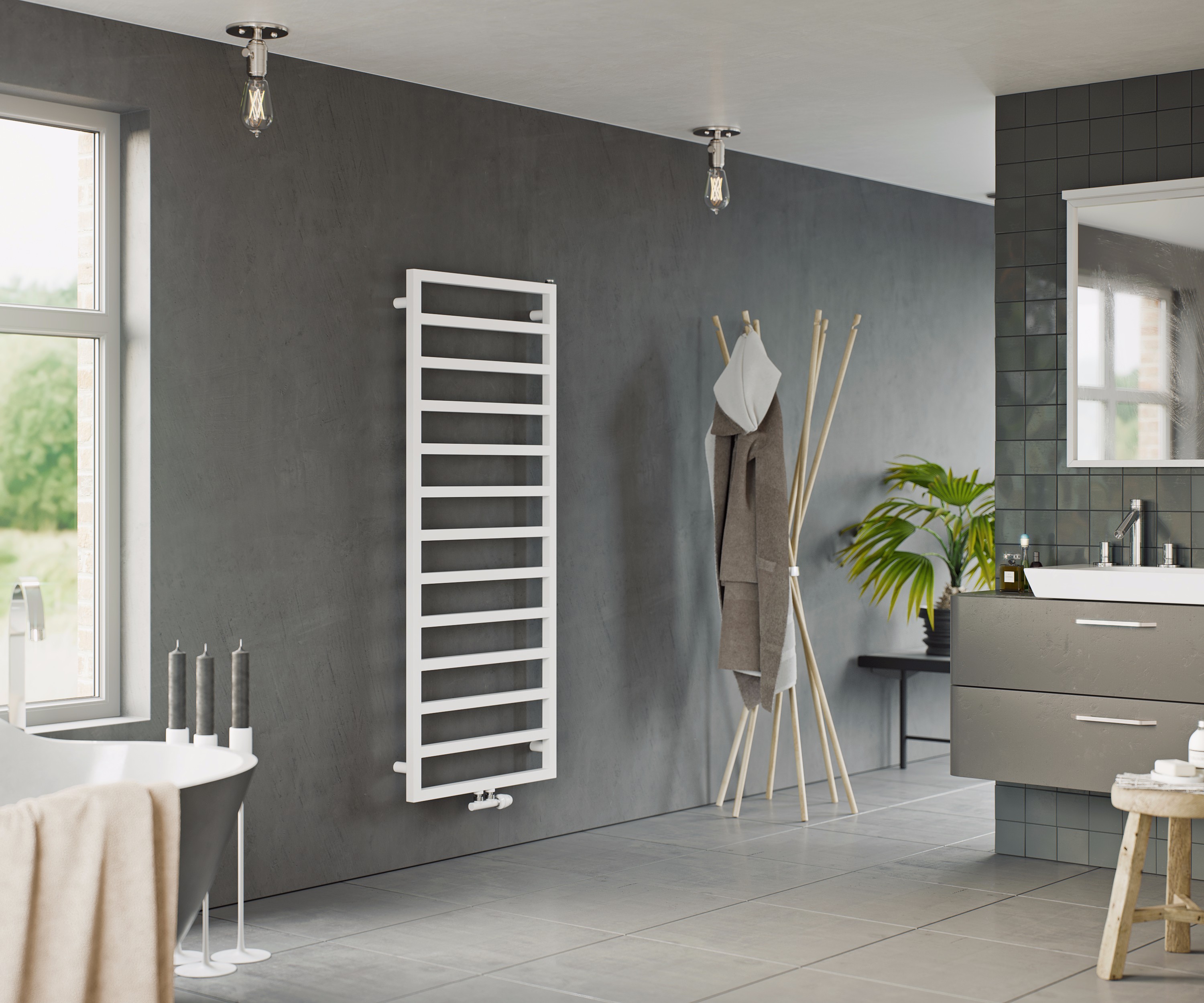 Corpotherma BHK Venus H:1230, B:500, RAL9003, MA VEN1230500W Corpotherma BHK Venus H:1230, B:500, RAL9003, MA VEN1230500W