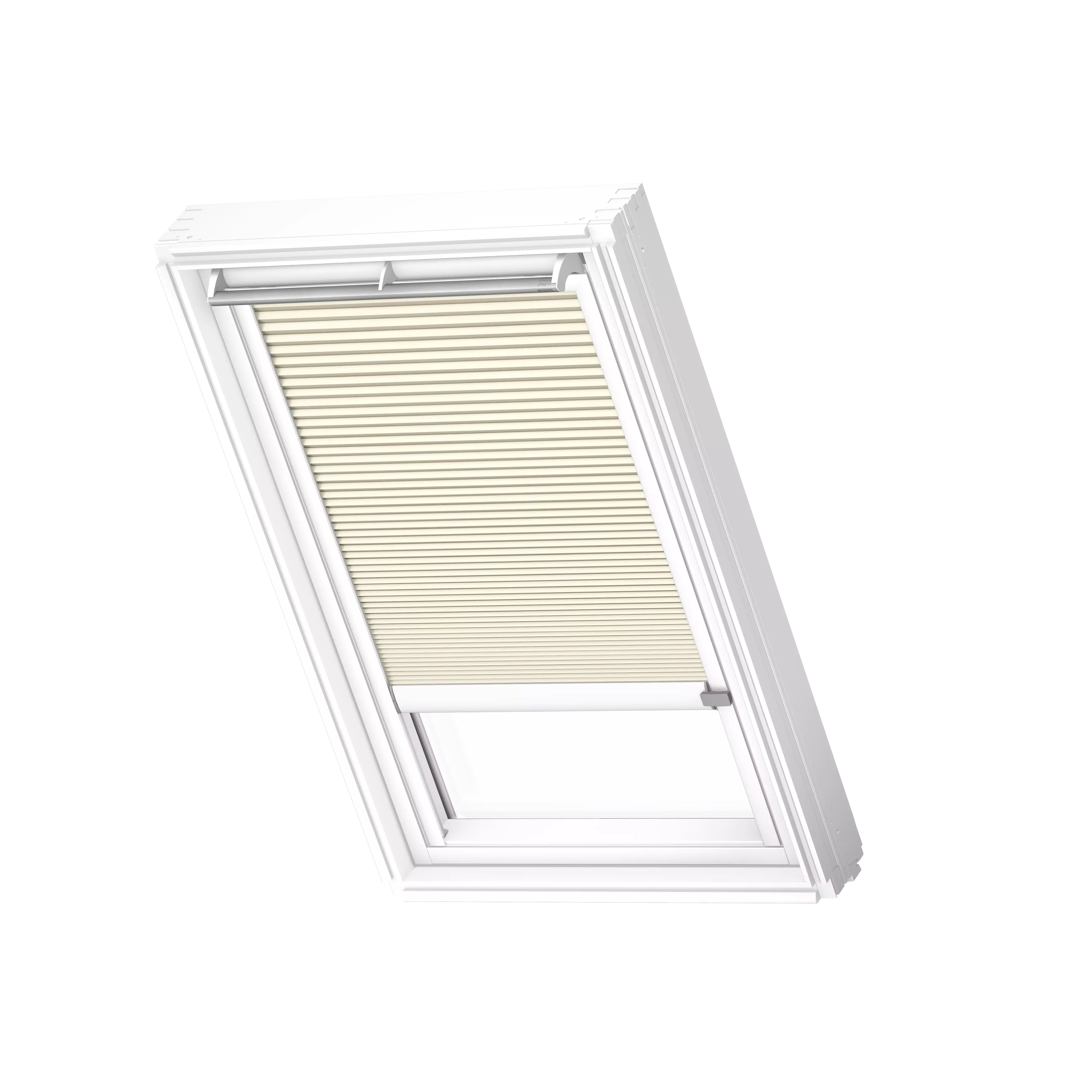 VELUX Wabenplissees elektro Elfenbein, weisse Schiene, Premium FMC MK10 1166KWL