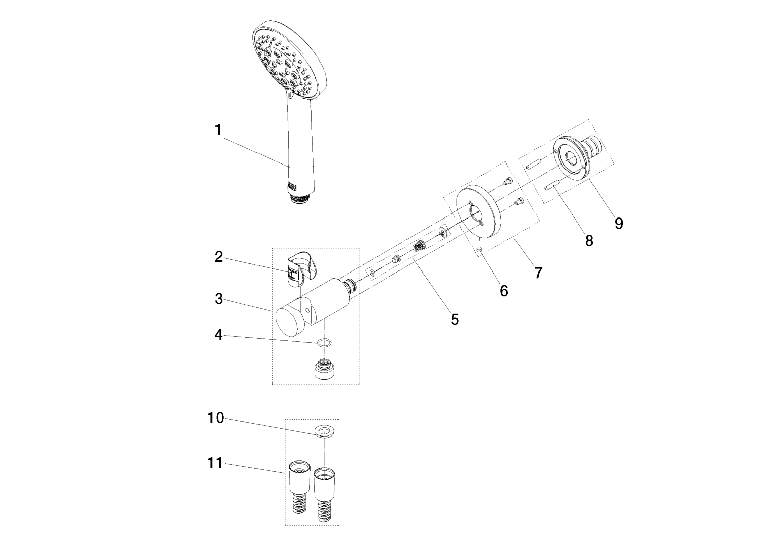 Dornbracht Schlauchbrausegarn. SERIENSPEZIFISCH 27813660 Champagne 22kt Gold 27813660-47
