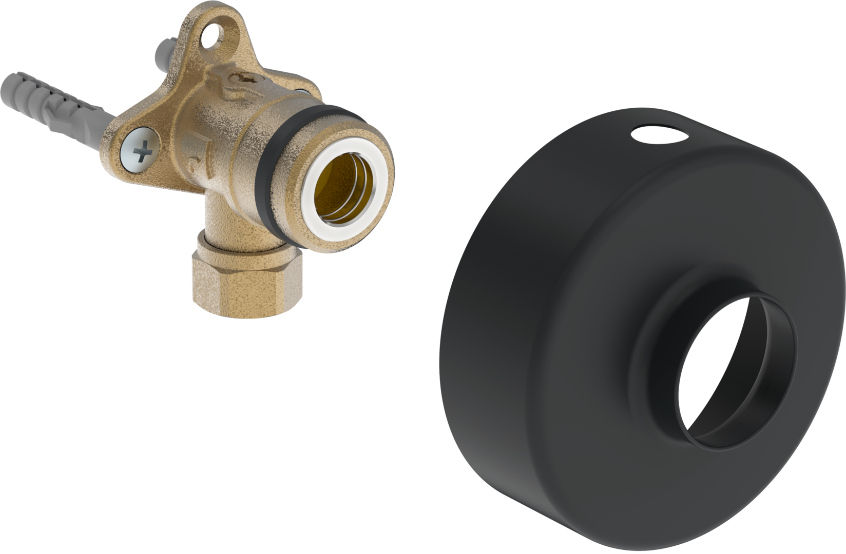 Hansa Winkelkupplung m. Absperrventil HANSA 2900 G3/4(1/2)-D12 Matt-Schwarz 290009-33