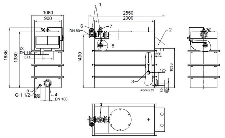KSB Vorbehaelter mit freiem Auslauf Vges 2700 l, Vnutz 1500 l, DN 80 01371659