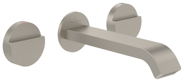 Villeroy Boch Dreiloch-Waschtischarmatur Dawn 60x201x60mm Rund Brushed Nickel Matt TVZ10600200064 Villeroy Boch Dreiloch-Waschtischarmatur Dawn 60x201x60mm Rund Brushed Nickel Matt TVZ10600200064