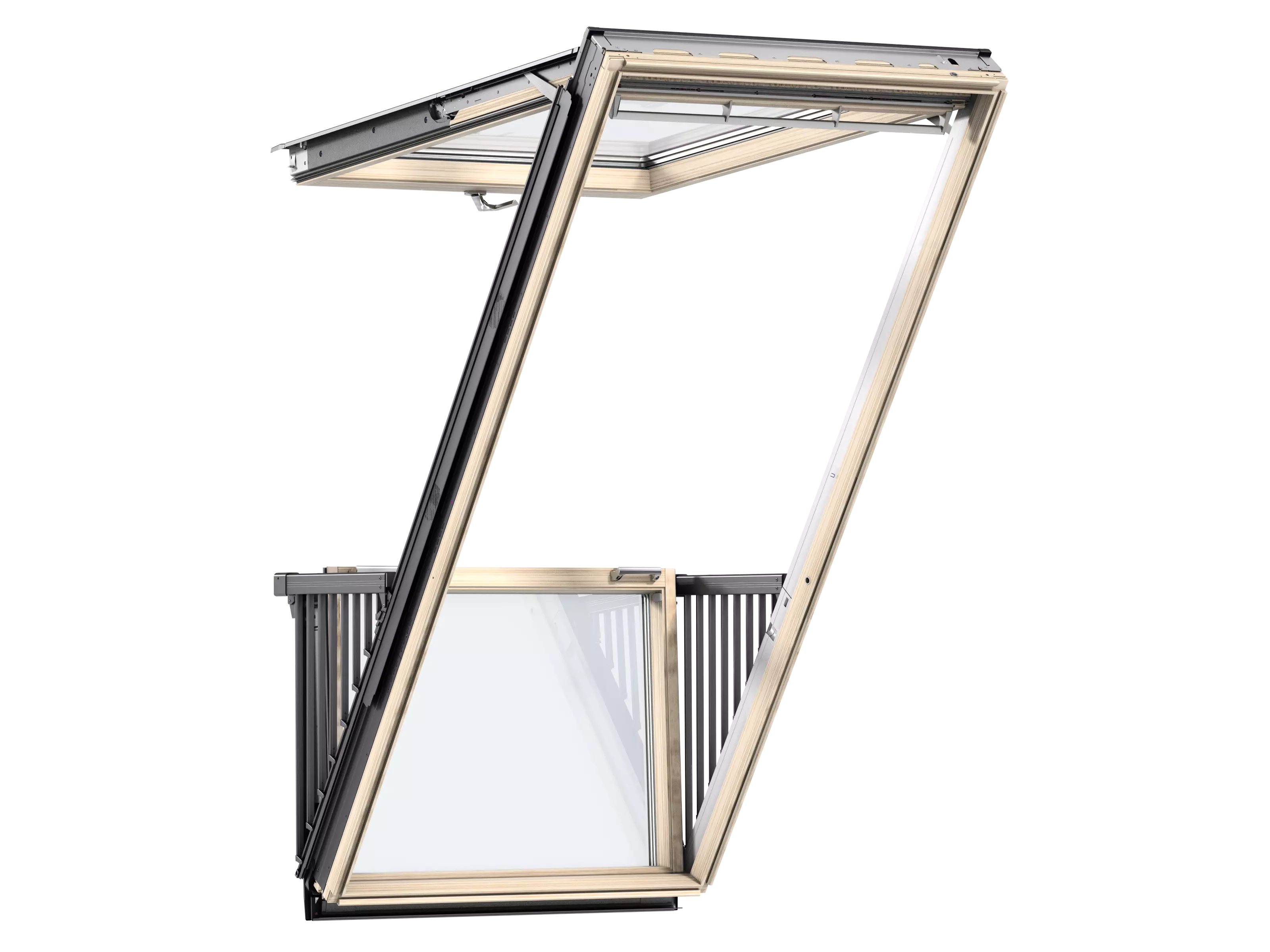 VELUX Dachbalkon klar lack EN. PLUS Alu 114x252 GDL SK19 3066