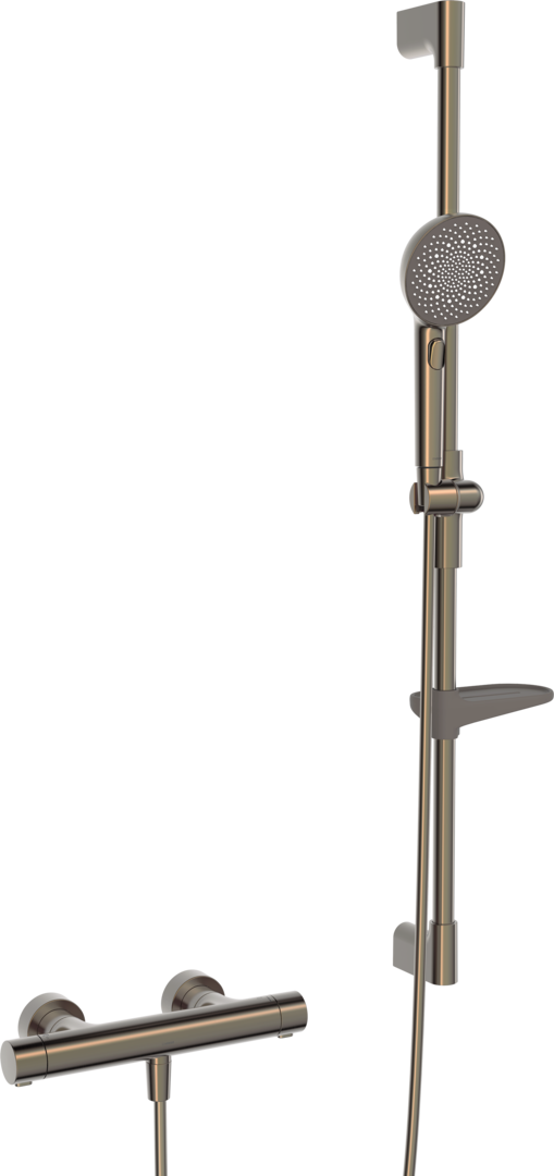 Hansa Brausebatt. m. Brausegarnitur, 3-str. HANSAPRISMA 4813 Bronze-gebuerstet H=970 4813043181