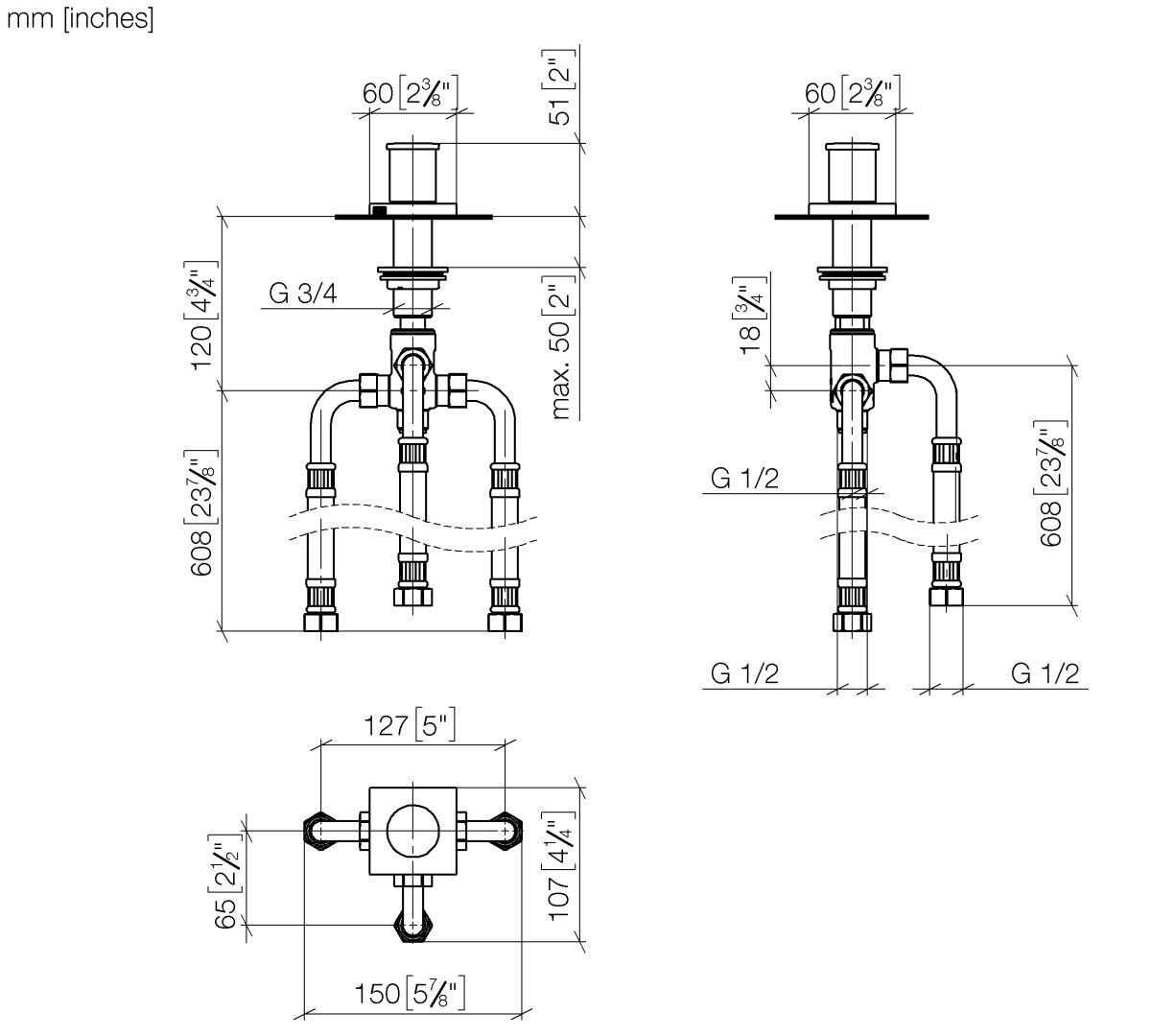 Dornbracht 2-Wege-Umstlg. f.W.-randmont. SERIENSPEZIFISCH 29140670 Chrom 29140670-00