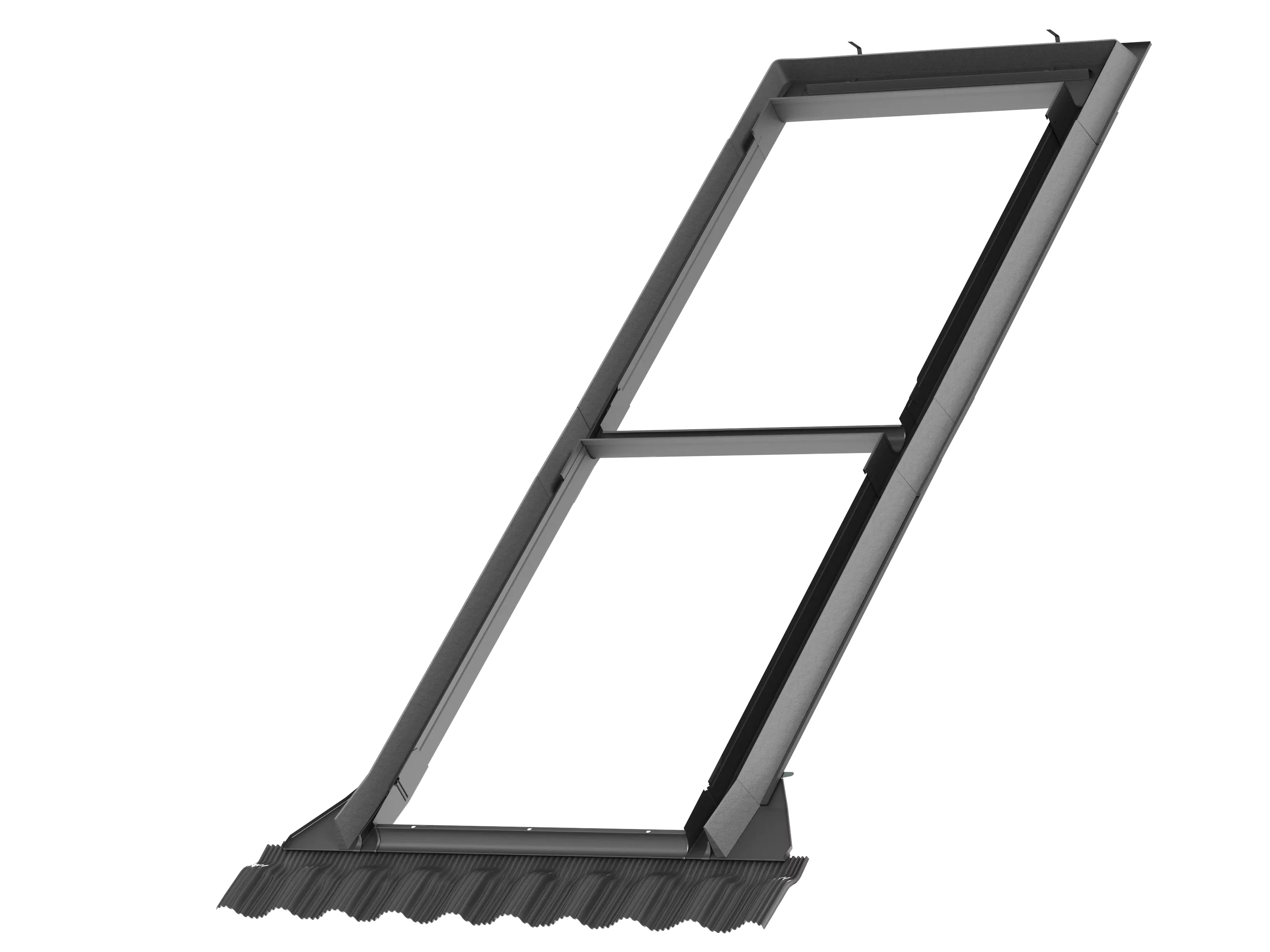 VELUX Kombi-Eindeckrahmen /10cm Ziegel hoch/Welle o. einzeln Al EKW CK02 2007ME