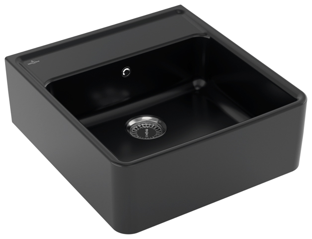 Villeroy Boch Spuelstein 595x630mm Ablgarn. Spuelbecken m.tig aus Keramik Ebony cplus 632061S5 Villeroy Boch Spuelstein 595x630mm Ablgarn. Spuelbecken m.tig aus Keramik Ebony cplus 632061S5