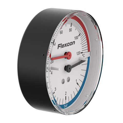 Flamco Druck-Thermometer axial, R1/2" 20-120 Gr.C. 0-4 bar 27250 Flamco Druck-Thermometer axial, R1/2" 20-120 Gr.C. 0-4 bar 27250