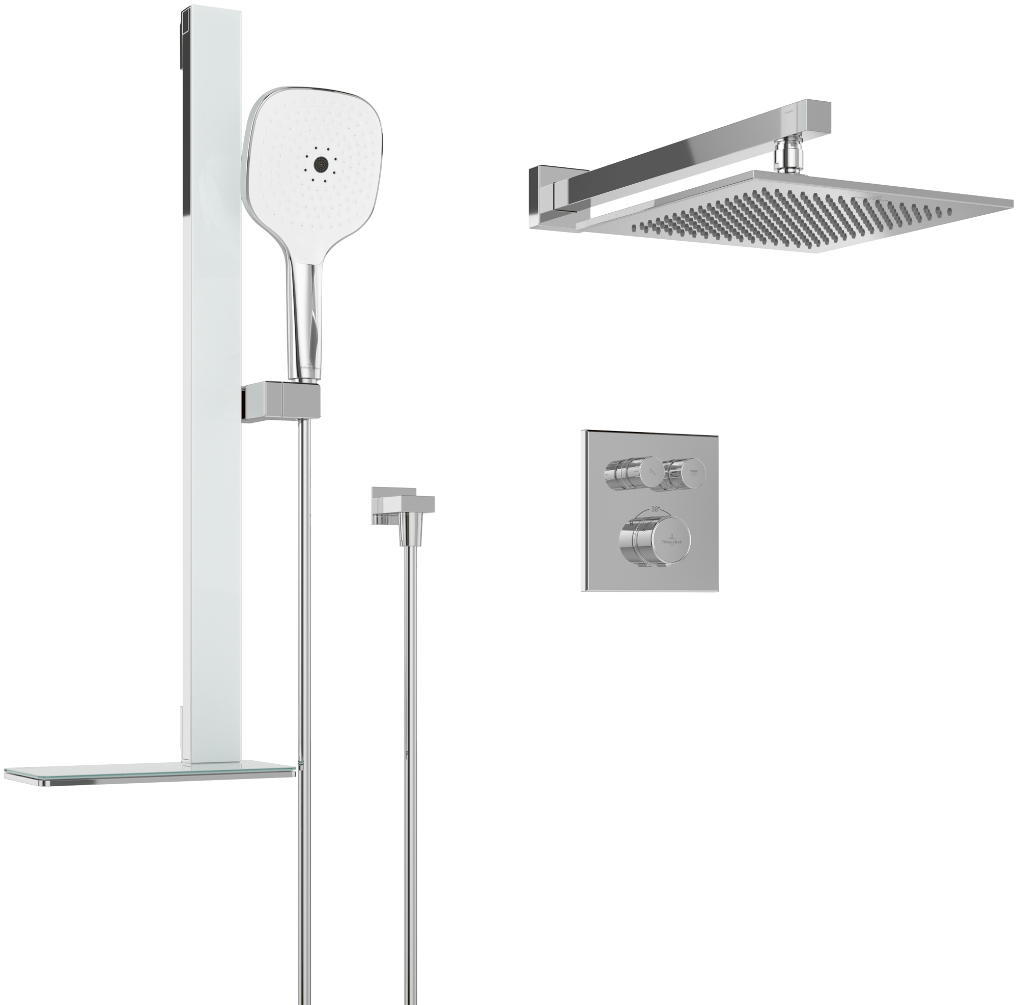 Villeroy Boch Duschsystem Universal Taps+Fittings TVZ000102000 325x586x1221mm Rund Chrom TVZ00010200061 Villeroy Boch Duschsystem Universal Taps+Fittings TVZ000102000 325x586x1221mm Rund Chrom TVZ00010200061