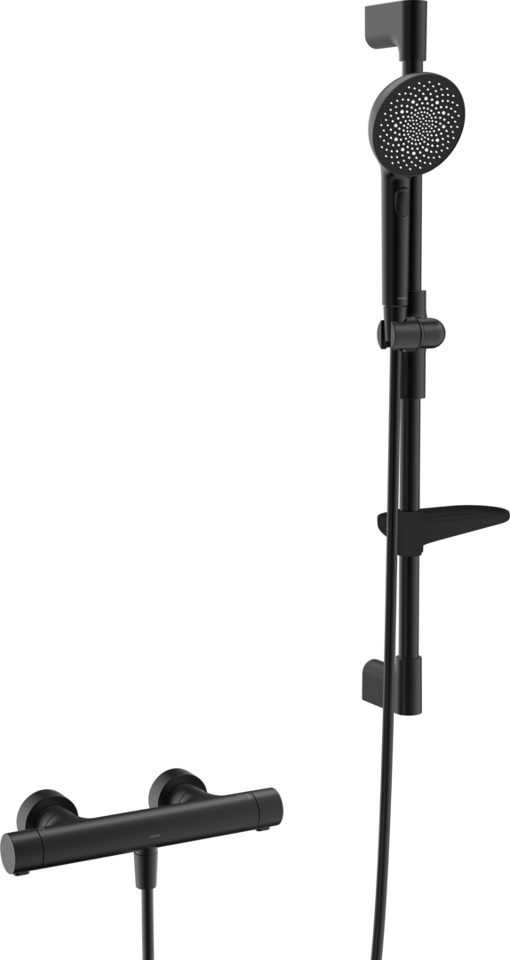 Hansa Brausebatt. m. Brausegarnitur HANSAPRISMA 4813 3-strahlig Matt-Schwarz 4813042133