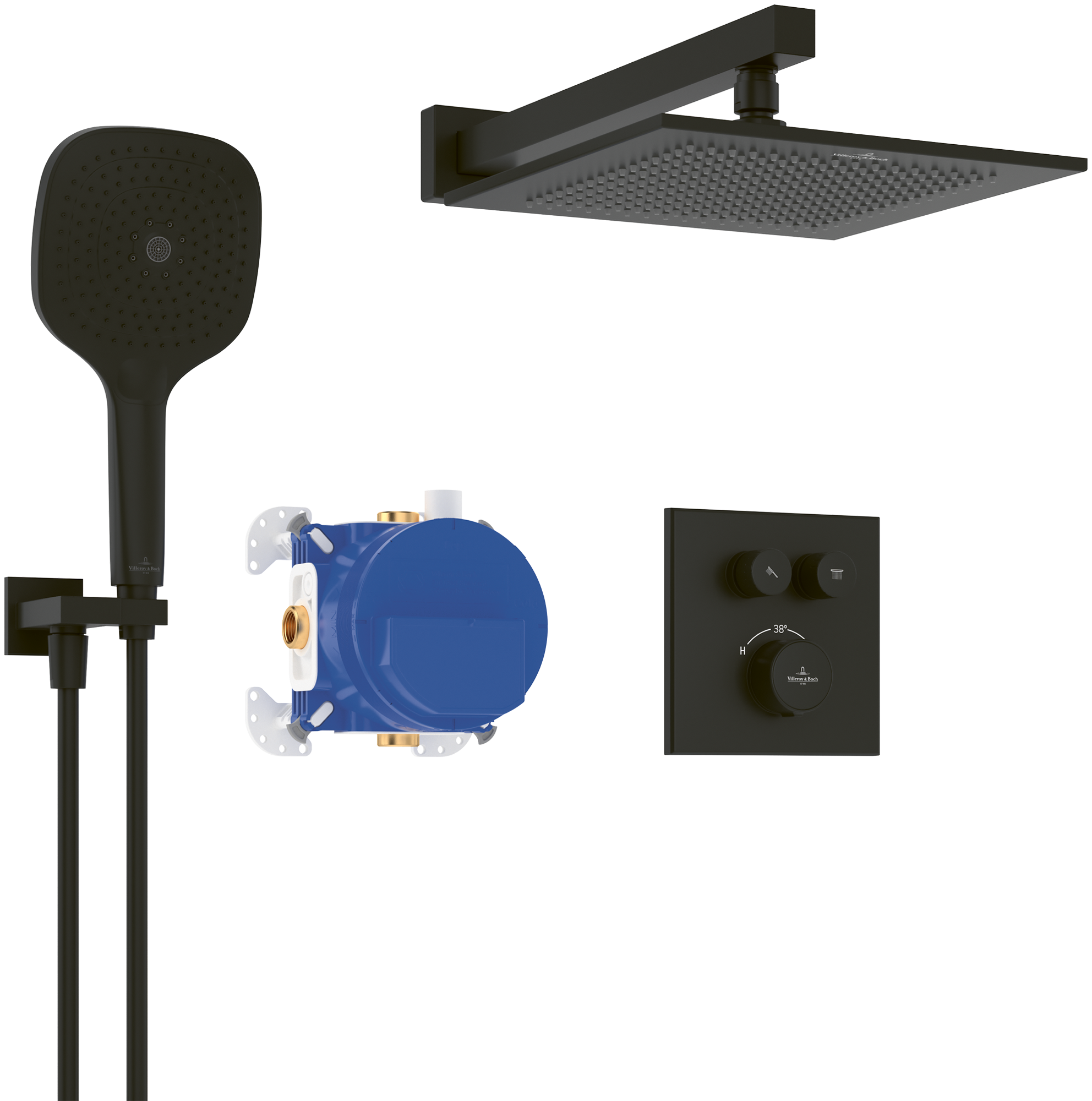 Villeroy Boch Duschsys Universal Taps TVZ000103000 325x586x1221mm Ru. Matt Black TVZ000103000K5