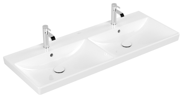 Villeroy Boch Schrank-Doppelwaschtisch Avento 1200x470x160mm Rechteck Weiss Alpin 4A23CK01