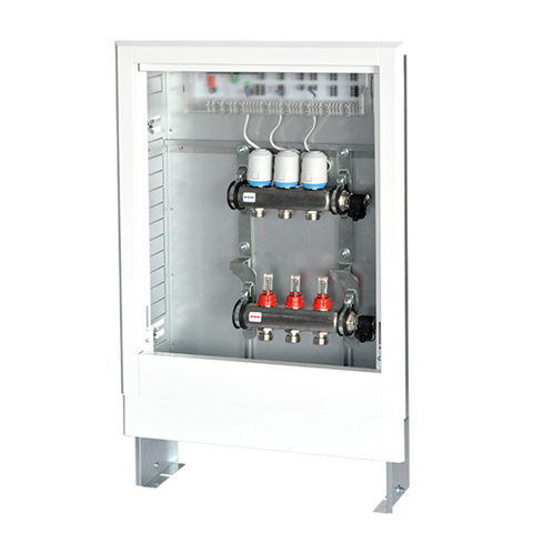 Flamco Verteilerstation fuer FBH, 12 HK m. Regelung, vormont. in UP-Schrank F18760 Flamco Verteilerstation fuer FBH, 12 HK m. Regelung, vormont. in UP-Schrank F18760