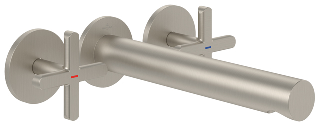 Villeroy Boch Dreiloch-Waschtisch-Armatur Loop+Friends 60x225x60mm Ru. Brushed Nickel Matt TVZ10601200064 Villeroy Boch Dreiloch-Waschtisch-Armatur Loop+Friends 60x225x60mm Ru. Brushed Nickel Matt TVZ10601200064