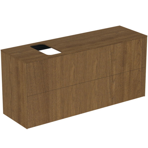 Ideal Standard WT-Unterschrank Conca, 2 Auszuege, m.Ausschnitt, 1202x373x550mm, Walnuss D. T3950Y5