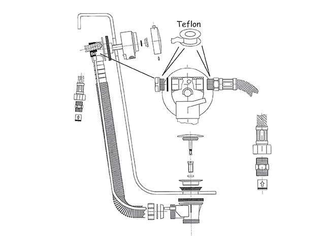 Ideal Standard Ab- und ueberauf, mit Zulauf, Chrom T6492AA