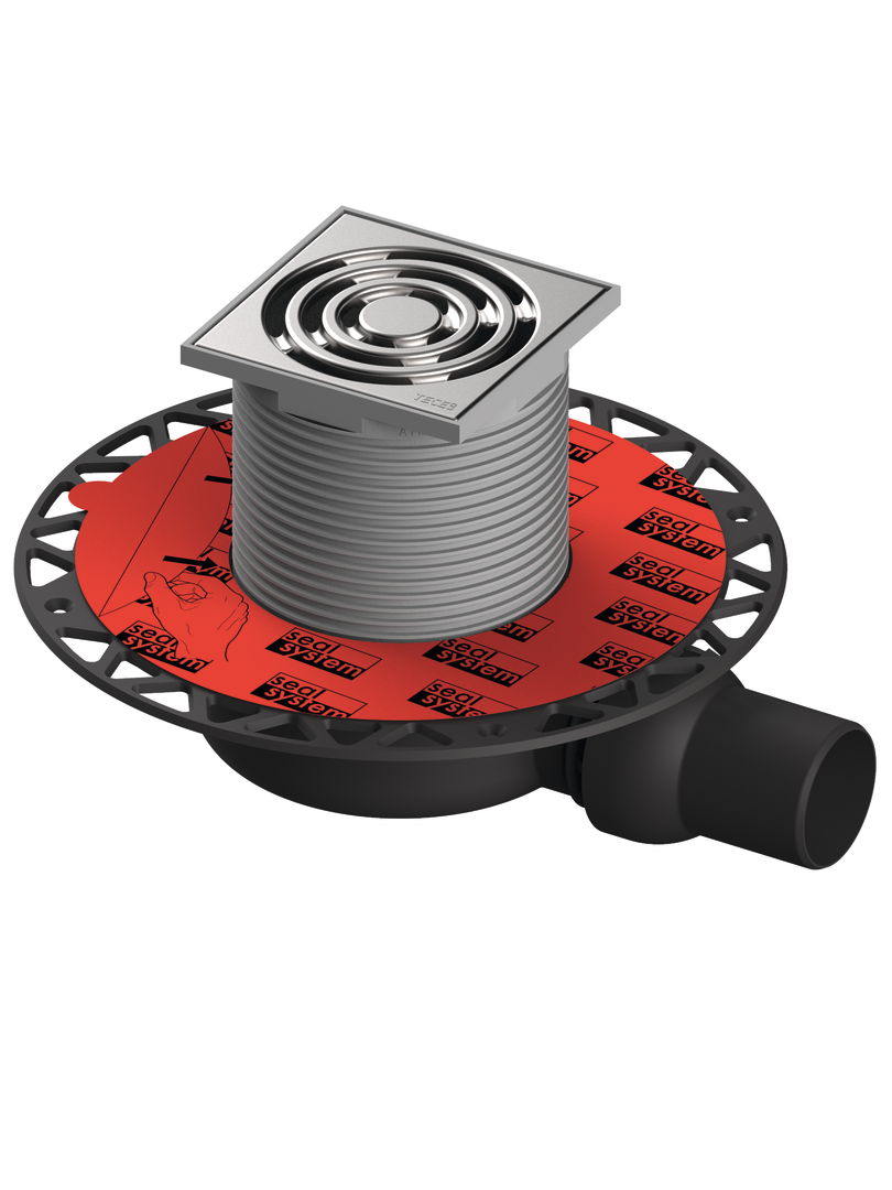 TECEdrainpoint S 111 Ablaufset superfl. o. Zulauf, Seal System Universalflansch 3601105