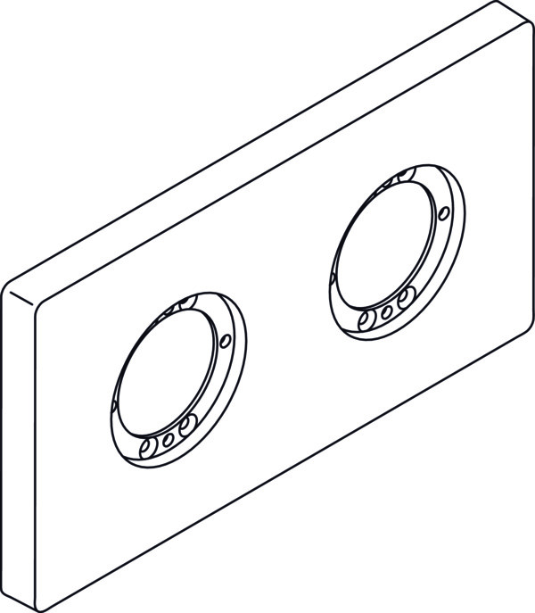 Ideal Standard 2er Rosette Archimodule, 100x183mm, Chrom A963725AA