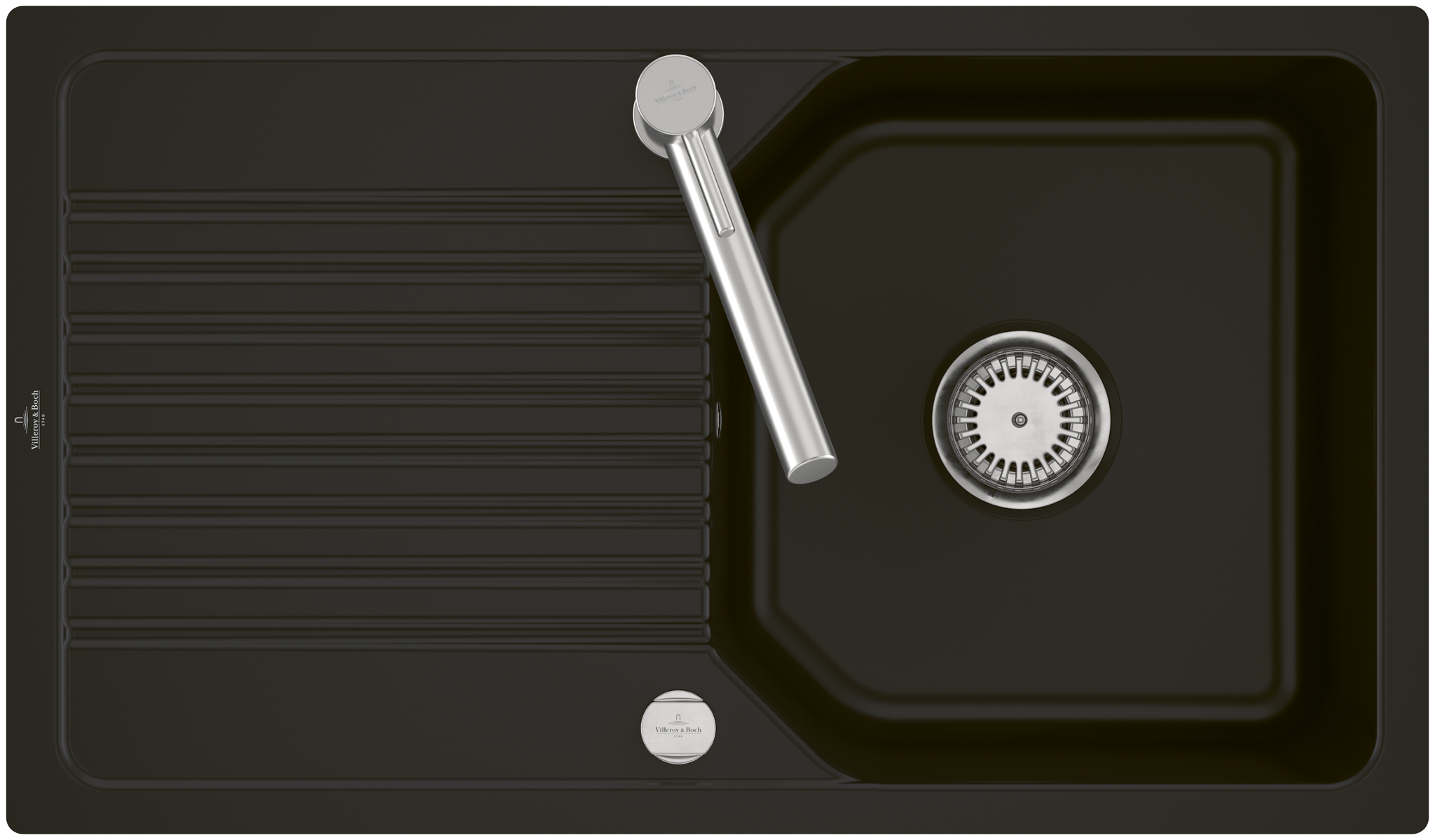 Villeroy Boch flaechenbuendige Spuele Linara 50 Flat 33851F 840x490mm re-eckig Chrom.e cplus 33851FJ0