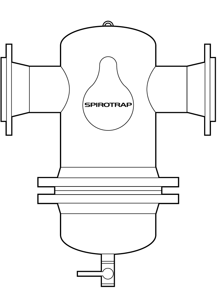 Spirotech Schlammabscheider SpiroTrap Demont. DN 150 - Flansch, 10 bar / 110 Grad BF150F