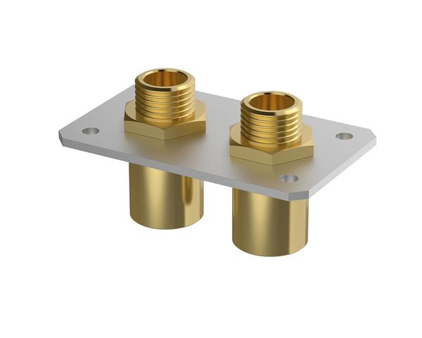Flamco Doppelplatte 100x100x3 mm, AA = 45 mm 1/2" IG, Laenge 45 mm M66335.16L