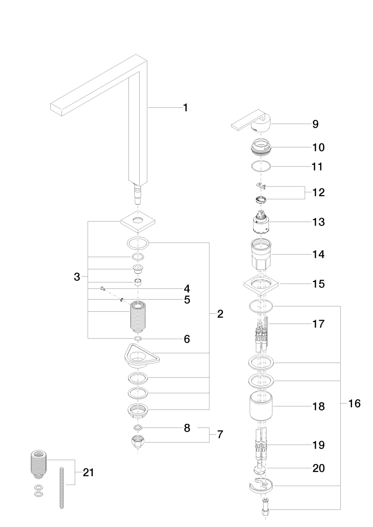 Dornbracht 2-Lochbatt. mit Einzelrosetten LOT 32800680 Champagne gebuerstet (22kt Gold) 32800680-46 Dornbracht 2-Lochbatt. mit Einzelrosetten LOT 32800680 Champagne gebuerstet (22kt Gold) 32800680-46