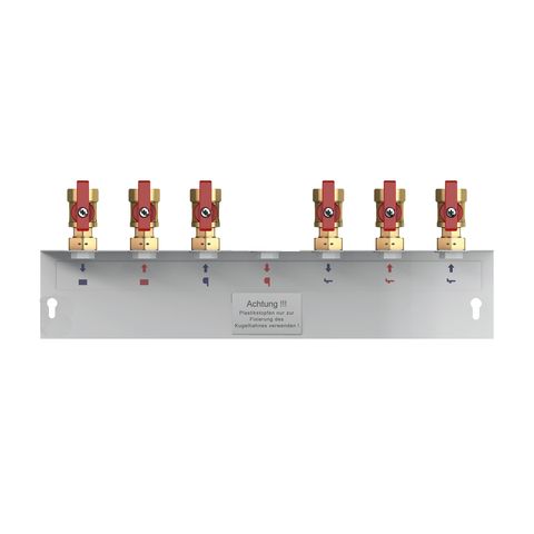 Flamco Aufputzmontageschiene fuer Logotwin H Anschl. oben, m. 6x Kugelh. DN20 gerade M10920.26OH183