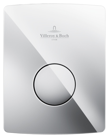 Villeroy Boch Urinal-Betaetigungsplatte ViConnect 126x62x162mm Eckig Verchromt 92194461
