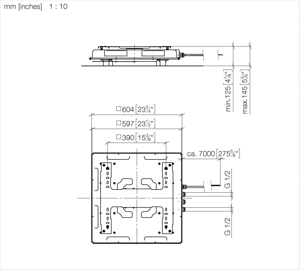 Dornbracht AQUAHALO UP-Deckeneinbaukasten SERIENNEUTRAL 35750970 Chrom 35750970-00