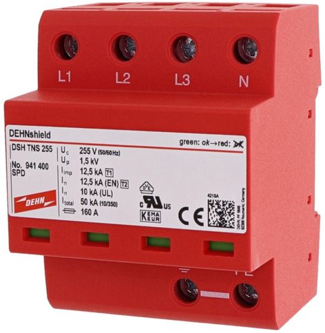 KSB Blitz- und ueberspannungsschutz Typ 1+2, Ableitvermoegen 37,5 kA, TN-C 01920525