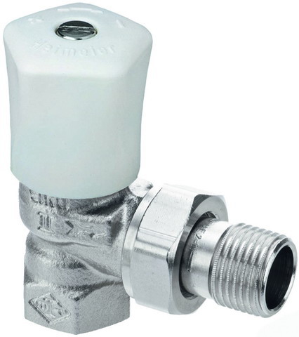 HEIMEIER Regulierventil Mikrotherm Eckform, DN 10, Rotguss vernickelt 0121-01.500
