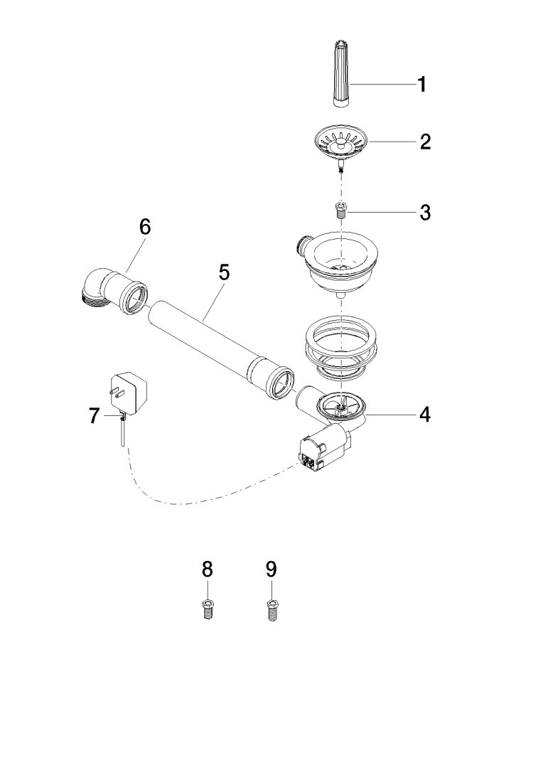 Dornbracht Ablaufgarnitur ERSATZTEILE 04110105510 Edelstahl 04110105510-85