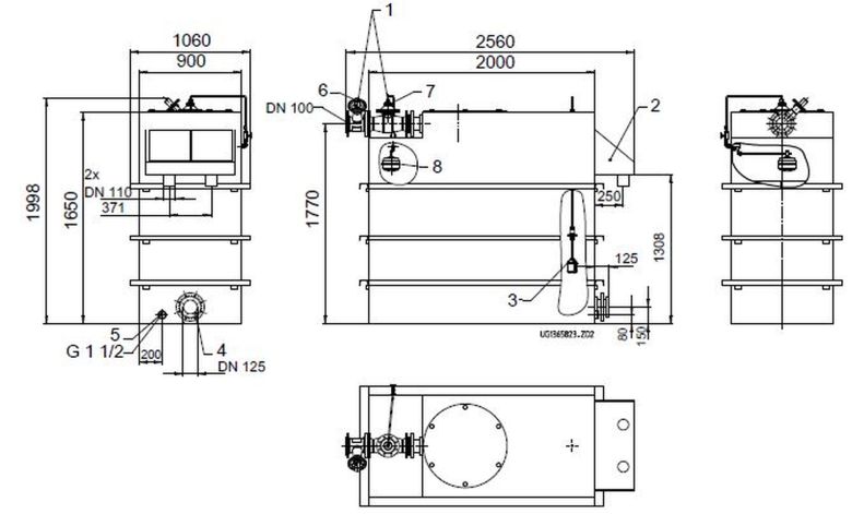 KSB Vorbehaelter mit freiem Auslauf Vges 3200 l, Vnutz 2000 l, DN 100 01371660