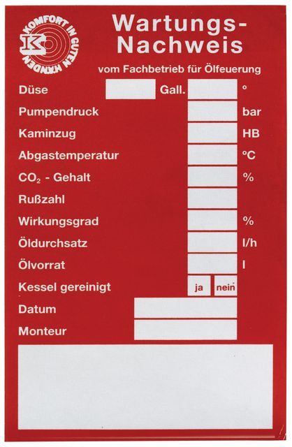 Flamco Wartungsetiketten oel selbstklebend, Papier rot F55119 Flamco Wartungsetiketten oel selbstklebend, Papier rot F55119