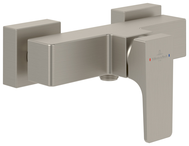 Villeroy Boch Einhebel-DuschArm. Archit. Square 210x122x112mm Eckig BrushedNickelMatt TVS12500100064 Villeroy Boch Einhebel-DuschArm. Archit. Square 210x122x112mm Eckig BrushedNickelMatt TVS12500100064