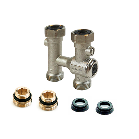 Flamco Hahnblock Autosar Eck links E/50 G3/4i x G3/4a Eurok. Nippel/Konus 983202