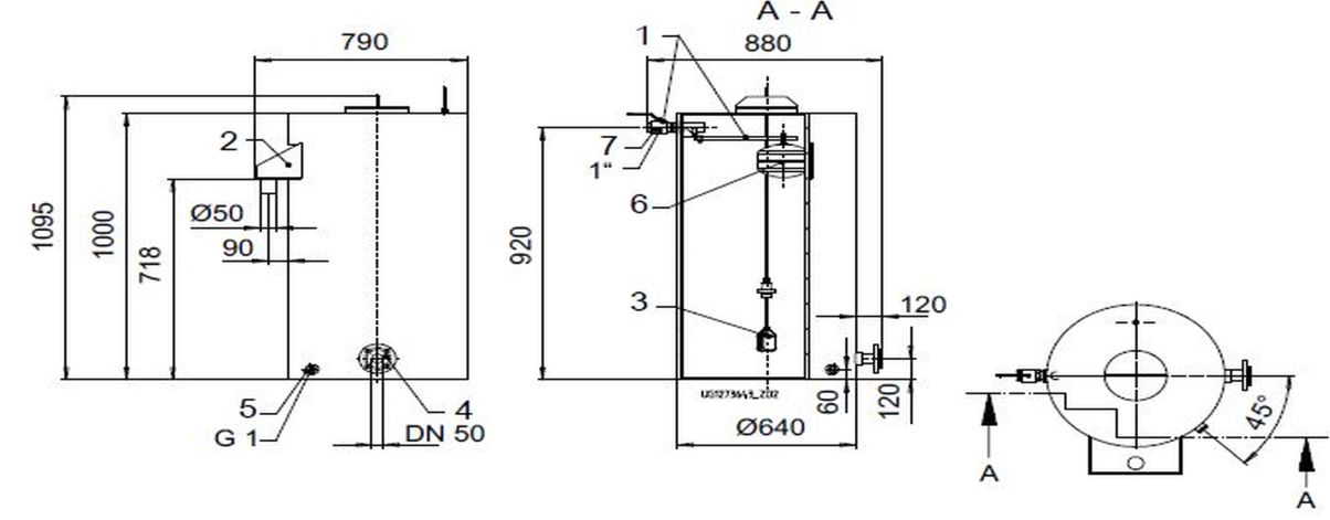 KSB Vorbehaelter mit freiem Auslauf Vges 300 l, Vnutz 150 l, R 1" 01141899
