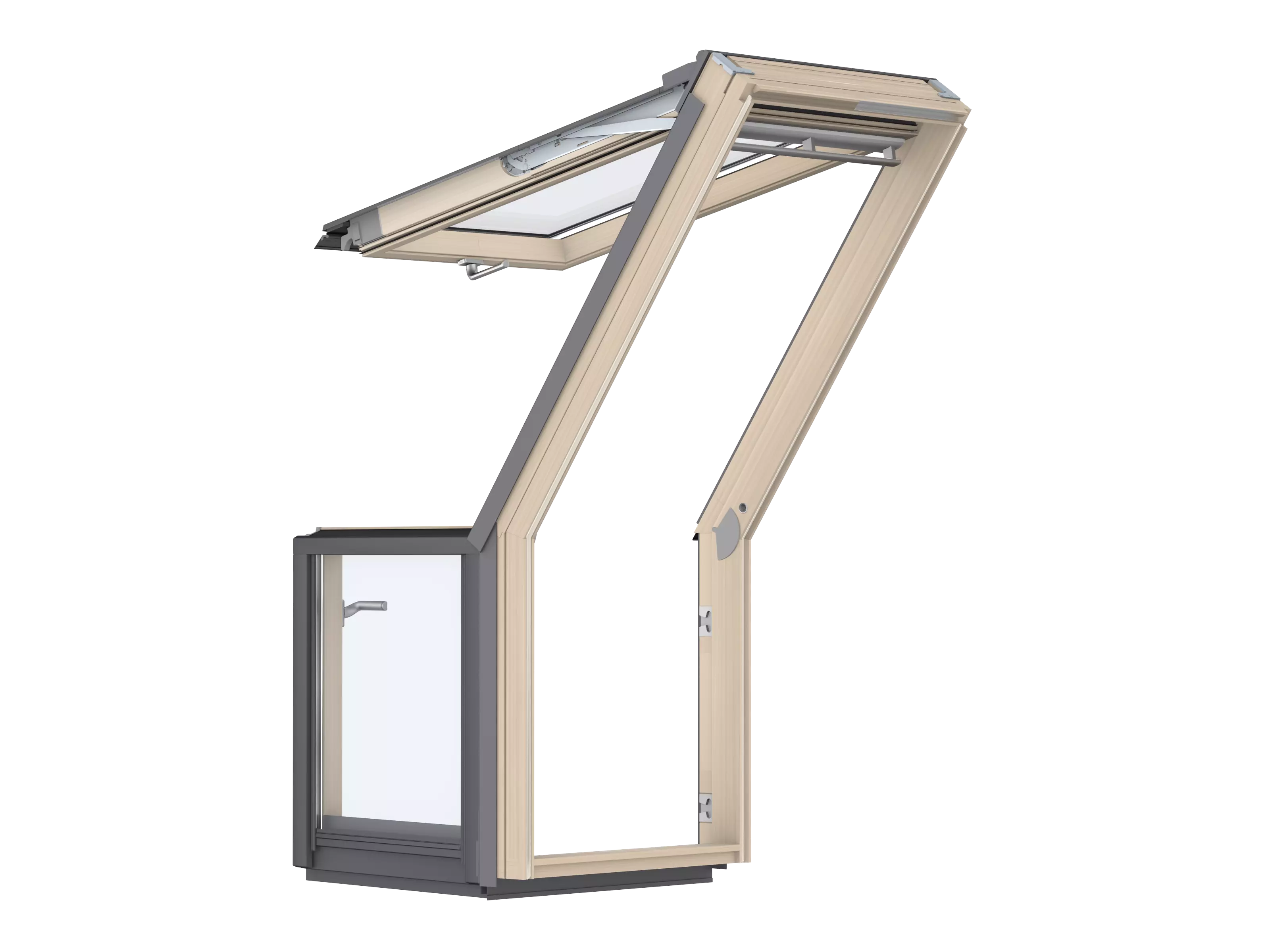 Dachterasse, Tuer rechts klar lack EN. PLUS Alu 78x109 VEB M35 3065