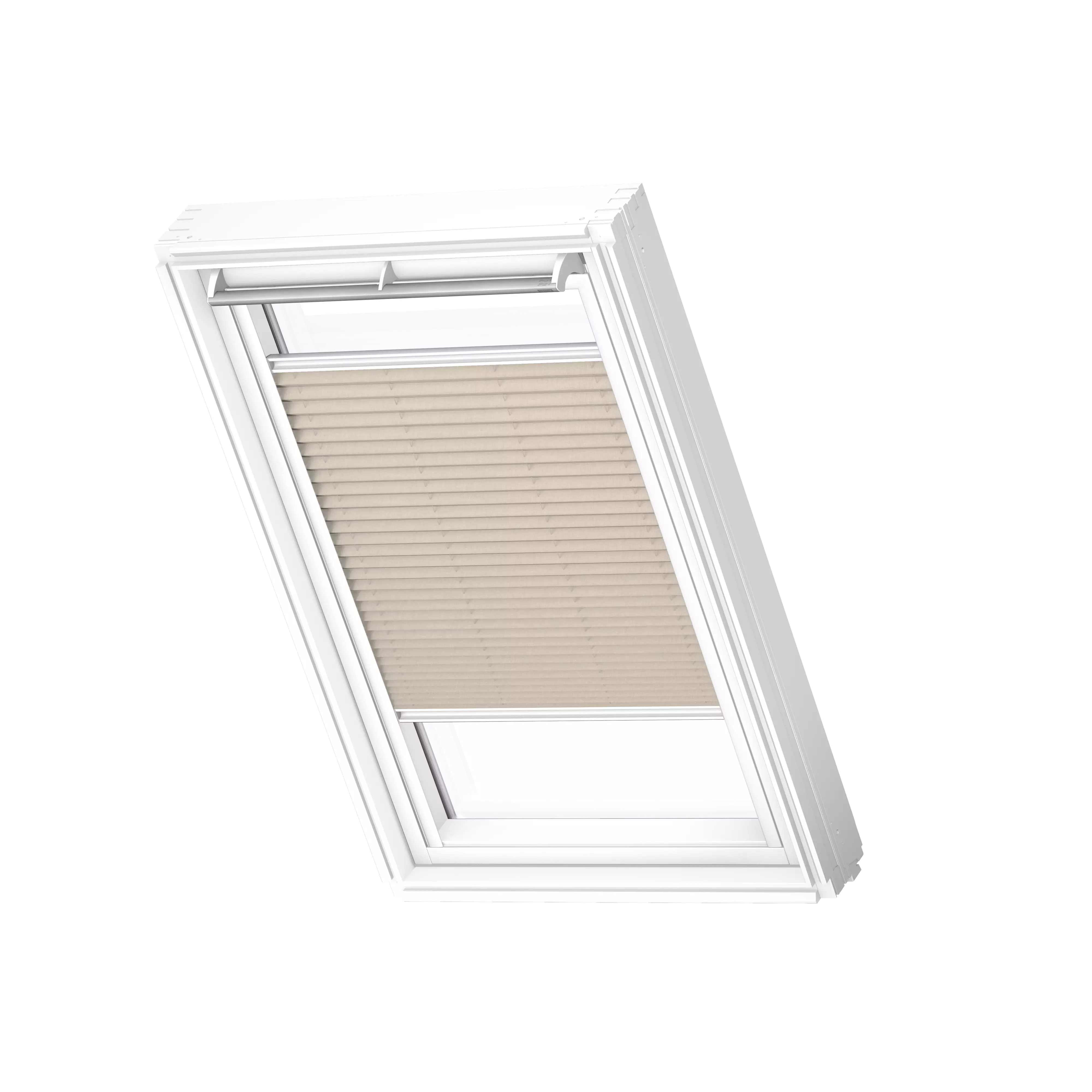 VELUX Plissee manuell Hellbeige, weisse Schiene, Standard FHL U04 1259SWL