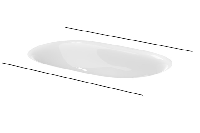 Bette Waschtische Oval Comodo Unterbau Anthracite 574x380x120/2mm A217-401