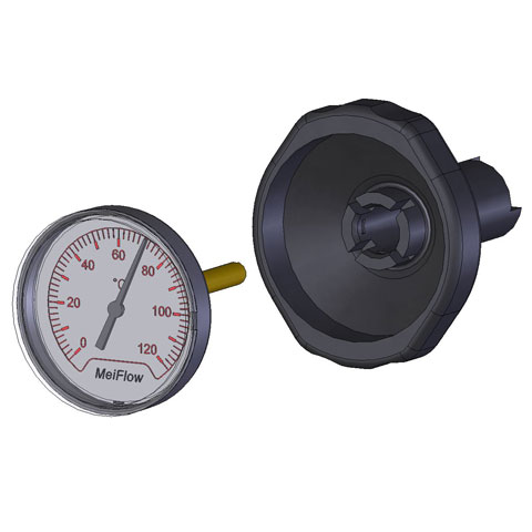 Flamco Griff mit Thermometer blau ME-58071.912