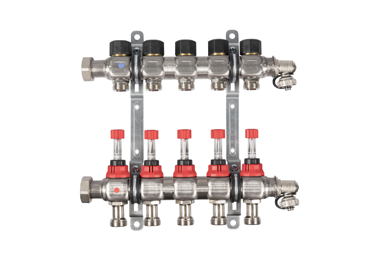 Kermi x-net Verteiler 1' D-06 fuer 6 Kreise, Baulaenge 370 mm SFV06D01000