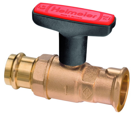 HEIMEIER Pumpen-Kugelhahn Globo P-S 35mm Viega Pressanschl. x1 1/4", Rotguss 0632-35.000